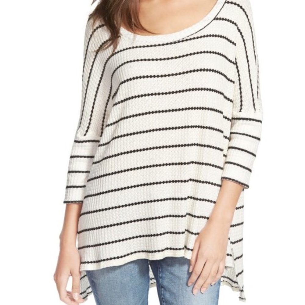 CHASER white striped thermal knit